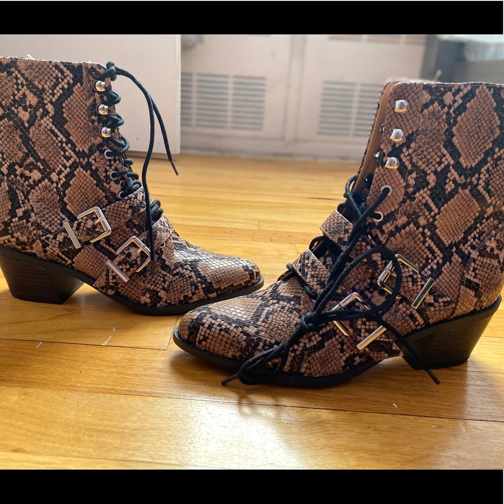 Snake skin booties